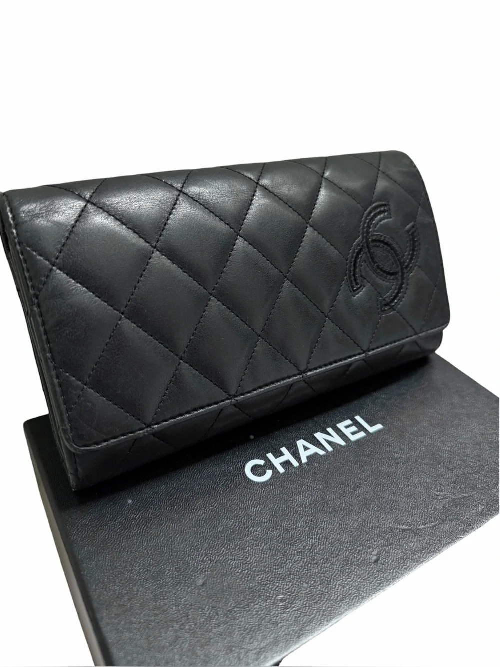 Chanel Quilted Calfskin Wallet w/ Authenticity Card + Box